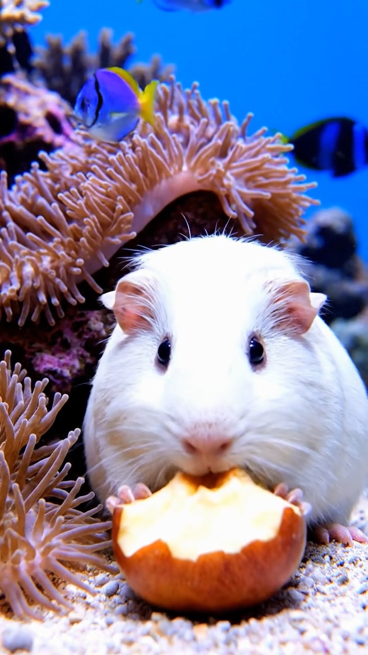 822. Photorealistic scene of 2 smooth-haired Teddy guinea pigs with Orange and Black fur, dressed as engineers in tiny helmets, building a miniature windmill in a guinea pig workshop with hay beams and tools, under bright daylight, enhancing the lifelike, industrious atmosphere.