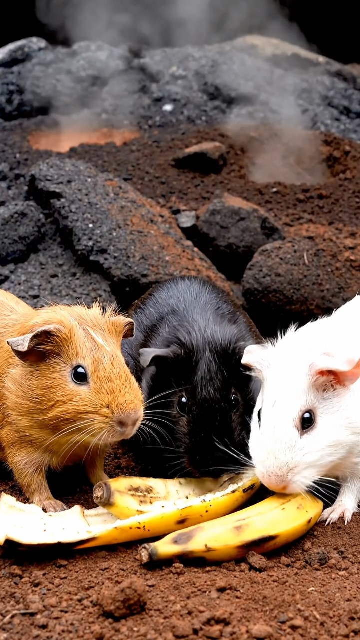 830. Photorealistic scene of 5 smooth-haired Teddy guinea pigs with Cream, Fawn, Sable, Gray, and Cinnamon fur, play-fighting in a grassy clearing with soft moss and scattered twigs, under gentle morning light, capturing a realistic, playful woodland moment.