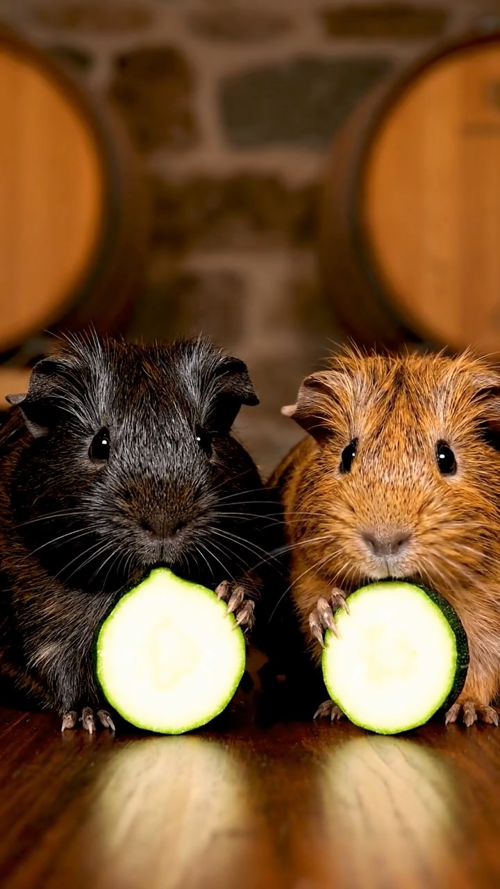 853. Detailed photo of 3 smooth-haired American guinea pigs with Gray, Cream, and Brown fur, burrowing like rabbits in a sandy dune with sparse grass and distant cacti, under a golden sunset, creating a vivid, realistic desert scene.