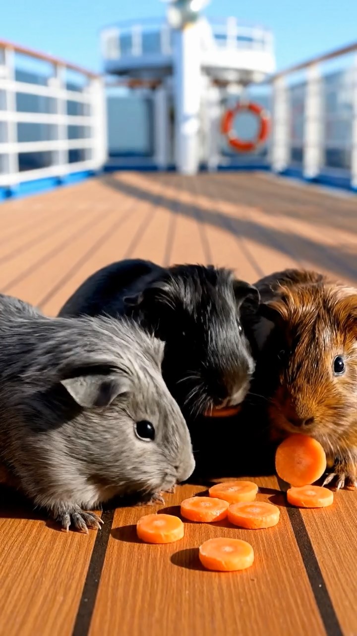 857. Detailed photo of 2 smooth-haired American guinea pigs with Fawn and Sable fur, dressed as bakers in tiny aprons, baking bread in a guinea pig bakery with hay ovens and wooden counters, under soft lamplight, creating a realistic, cozy culinary scene.