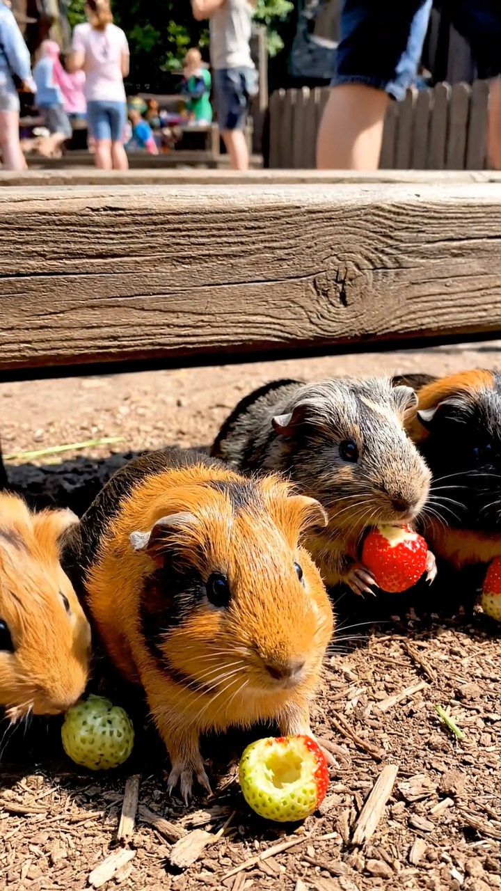 1070. Realistic depiction of 1 smooth-haired Skinny guinea pig with brown fur, nibbling on grape stems, atop a contemporary art gallery pedestal displaying sculptures.