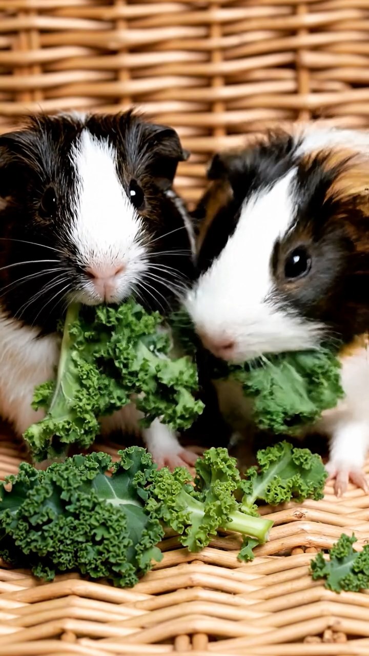 1090. Photorealistic photo of 4 smooth-haired Skinny guinea pigs in white, orange, and gray colors, nibbling on banana chunks, near a NASA space shuttle exhibit in a museum.