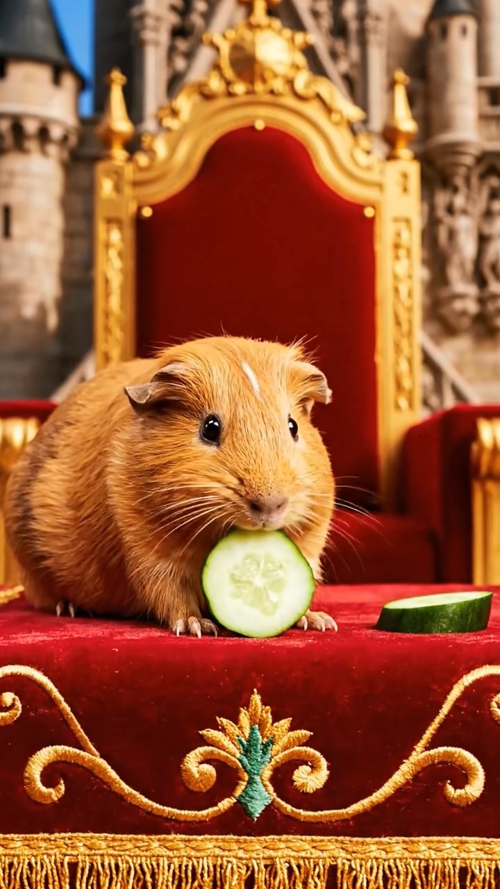 1100. Realistic depiction of 2 smooth-haired Skinny guinea pigs in brown and cream colors, nibbling on pineapple leaves, inside a antique museum glass artifact display case.