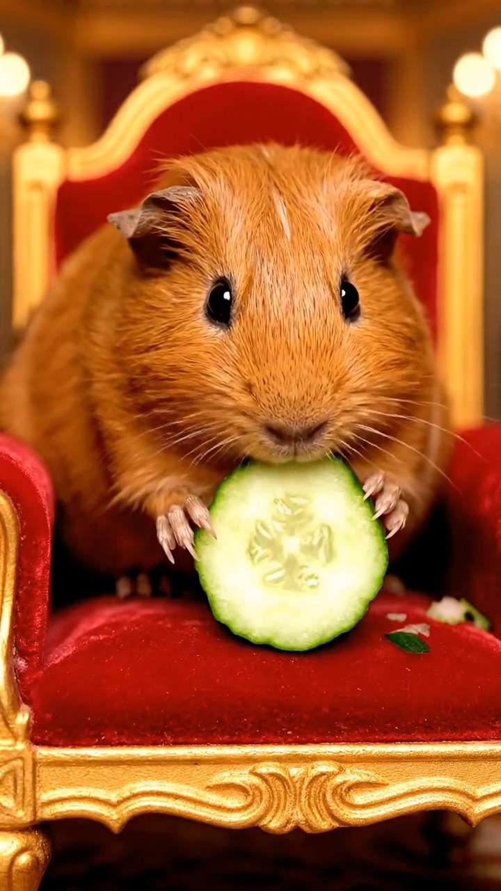 1100. Realistic depiction of 2 smooth-haired Skinny guinea pigs in brown and cream colors, nibbling on pineapple leaves, inside a antique museum glass artifact display case.