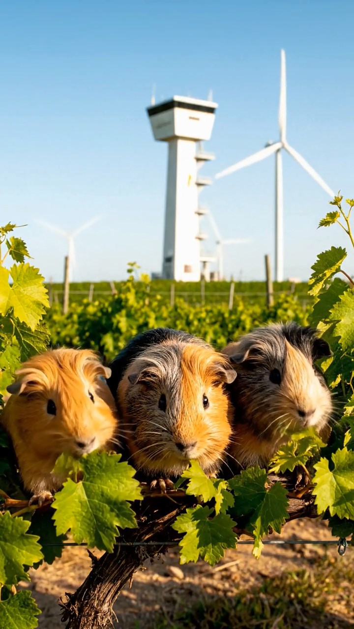 1105. Detailed realistic photo of 5 smooth-haired Teddy guinea pigs in sable, white, and orange colors, sharing kale greens, on a ancient Egyptian pyramid summit with hieroglyphs and desert vistas.