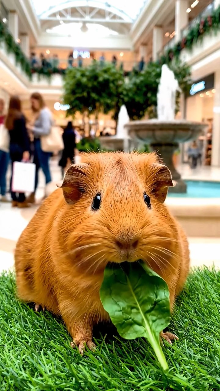 1111. Detailed realistic image of 5 smooth-haired American guinea pigs with black, brown, and cream fur, sharing pear chunks, on a Martian red rock landscape with rover tracks and craters.
