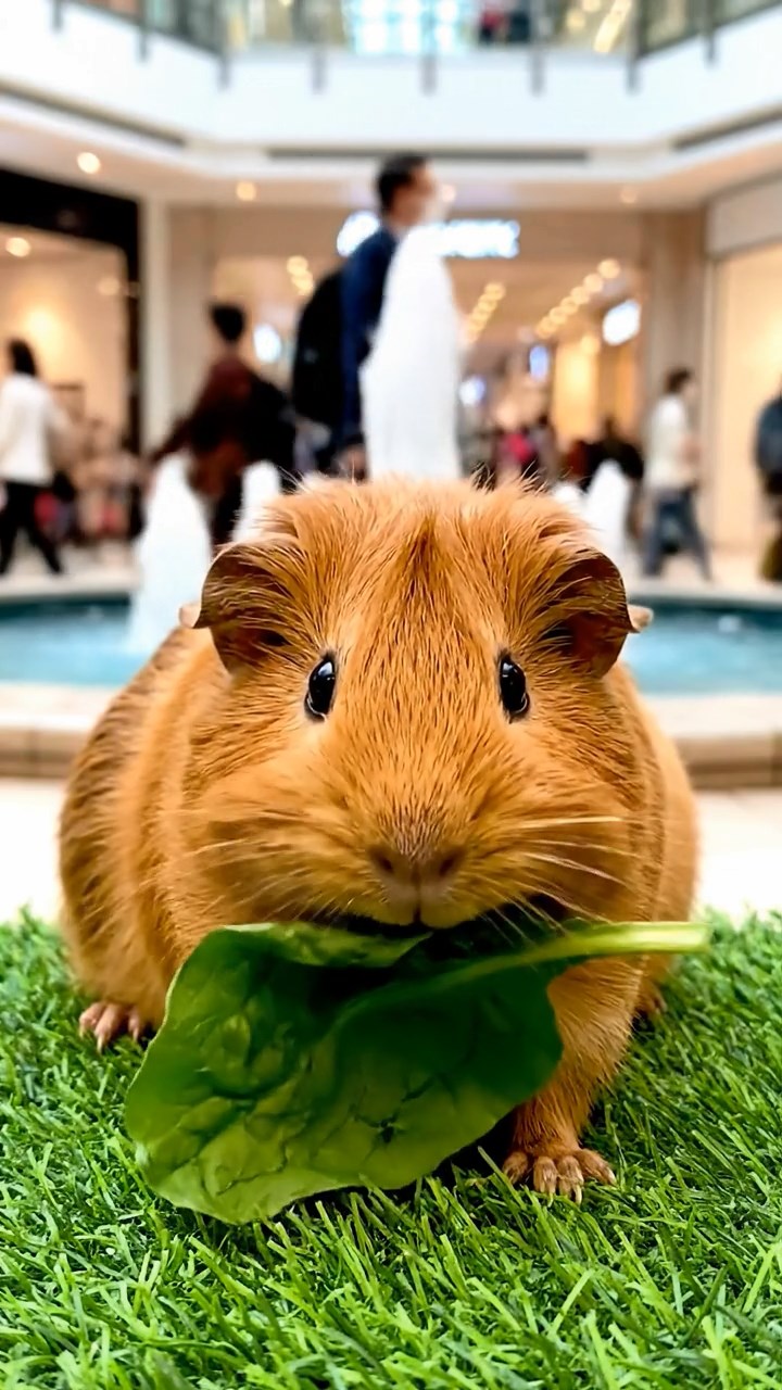 1111. Detailed realistic image of 5 smooth-haired American guinea pigs with black, brown, and cream fur, sharing pear chunks, on a Martian red rock landscape with rover tracks and craters.