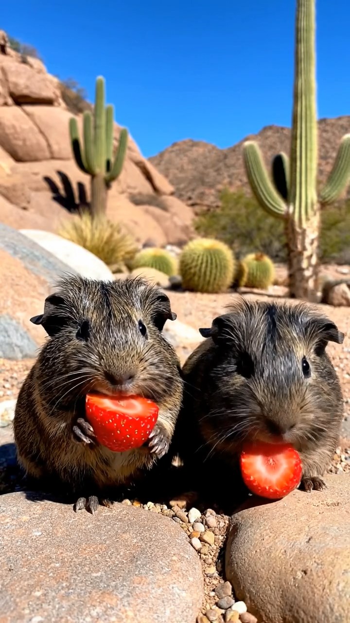 1113. Realistic photo of 1 smooth-haired Peruvian guinea pig with sable fur, eating fresh parsley, on a bustling Tokyo fish market stall with fresh seafood and neon signs.