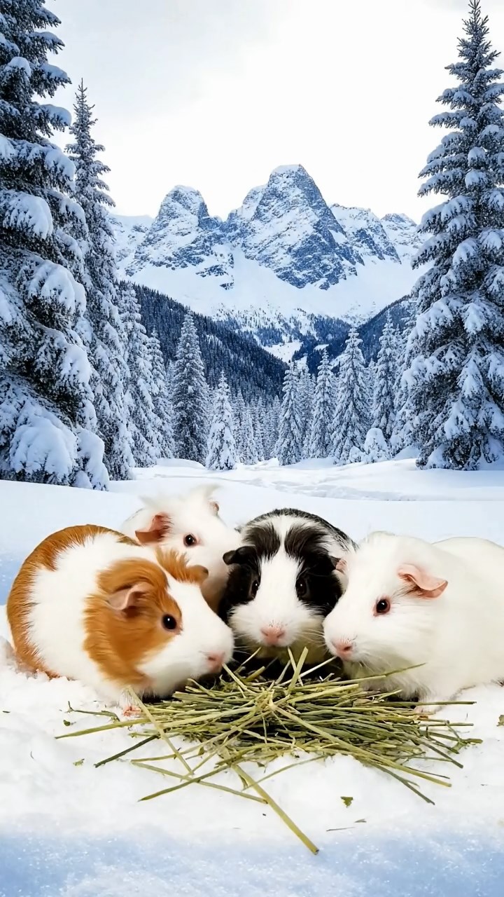 1116. Realistic depiction of 3 smooth-haired Texel guinea pigs with cream, fawn, and chocolate fur, chewing on celery stalks, in a traditional Japanese tea house with tatami mats and shoji screens.