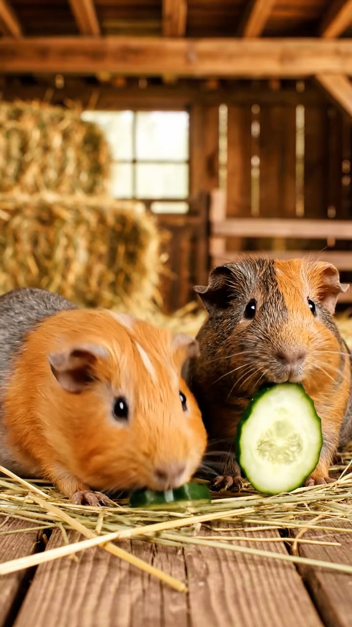 1116. Realistic depiction of 3 smooth-haired Texel guinea pigs with cream, fawn, and chocolate fur, chewing on celery stalks, in a traditional Japanese tea house with tatami mats and shoji screens.