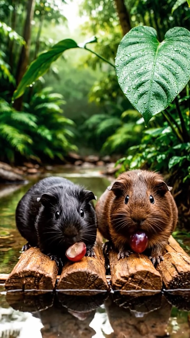 1122. Realistic depiction of 1 smooth-haired Abyssinian guinea pig with white fur, munching on apple cores, on a royal palace balcony with marble columns and garden fountains.