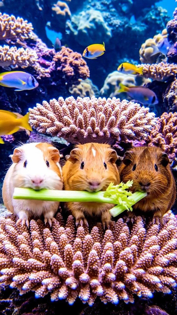 1122. Realistic depiction of 1 smooth-haired Abyssinian guinea pig with white fur, munching on apple cores, on a royal palace balcony with marble columns and garden fountains.