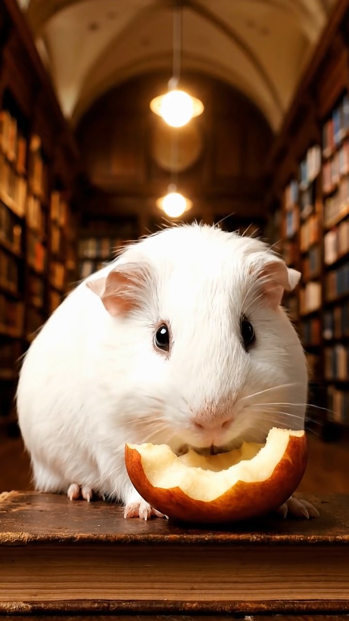 1128. Realistic depiction of 4 smooth-haired Coronet guinea pigs featuring black, brown, and cream coats, sharing carrot tops, in a dense kelp forest underwater with sea otters playing.