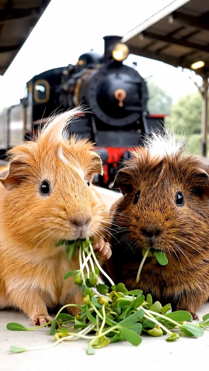 929. Detailed photo of 4 smooth-haired American guinea pigs with White, Orange, Black, and Brown fur, dressed as doctors in tiny white coats, checking pulses with miniature stethoscopes, in a guinea pig hospital with tiny beds, under bright lights, creating a vivid, lifelike medical scene.