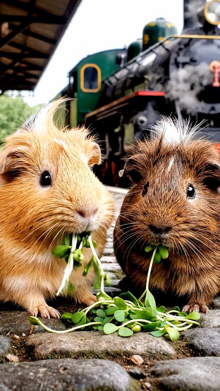 929. Detailed photo of 4 smooth-haired American guinea pigs with White, Orange, Black, and Brown fur, dressed as doctors in tiny white coats, checking pulses with miniature stethoscopes, in a guinea pig hospital with tiny beds, under bright lights, creating a vivid, lifelike medical scene.