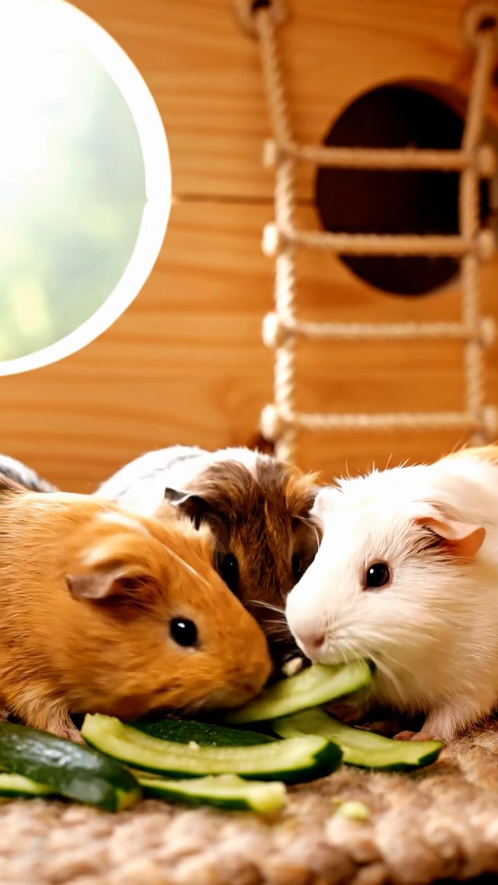 933. Detailed photo of 3 smooth-haired American guinea pigs with Gray, Cream, and Brown fur, burrowing like rabbits, digging with rapid paw movements, in a sandy dune with sparse grass, under a golden sunset, creating a vivid, realistic desert scene.