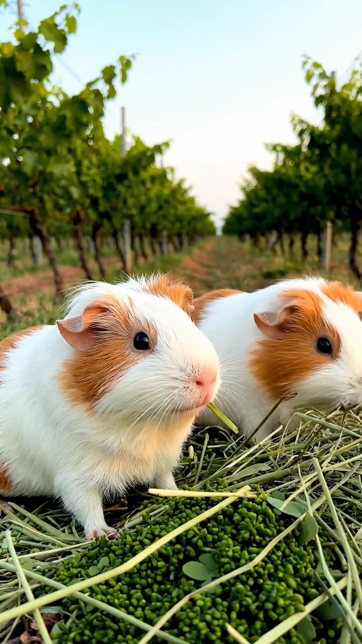 939. Highly detailed view of 4 smooth-haired Himalayan guinea pigs with White, Orange, Black, and Brown fur, dressed as writers in tiny scarves, drafting novels with focused typing, in a guinea pig study with hay desks, under warm lamplight, creating a vivid, realistic literary scene.