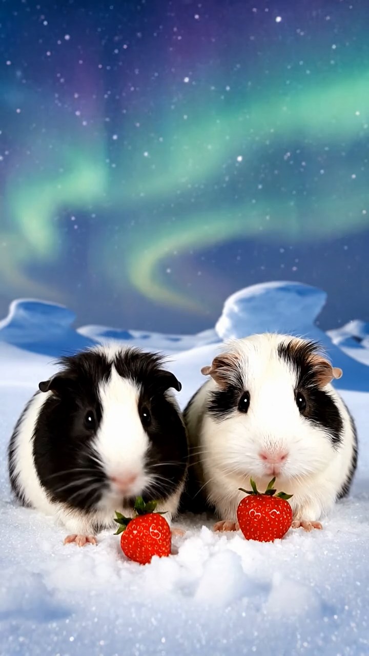 943. Highly detailed view of 3 smooth-haired Himalayan guinea pigs with Gray, Cream, and Brown fur, mating gently with soft squeaks, in a grassy clearing with tall ferns, under gentle morning light, creating a realistic, intimate natural scene.