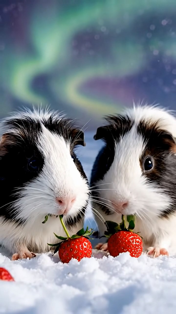 943. Highly detailed view of 3 smooth-haired Himalayan guinea pigs with Gray, Cream, and Brown fur, mating gently with soft squeaks, in a grassy clearing with tall ferns, under gentle morning light, creating a realistic, intimate natural scene.