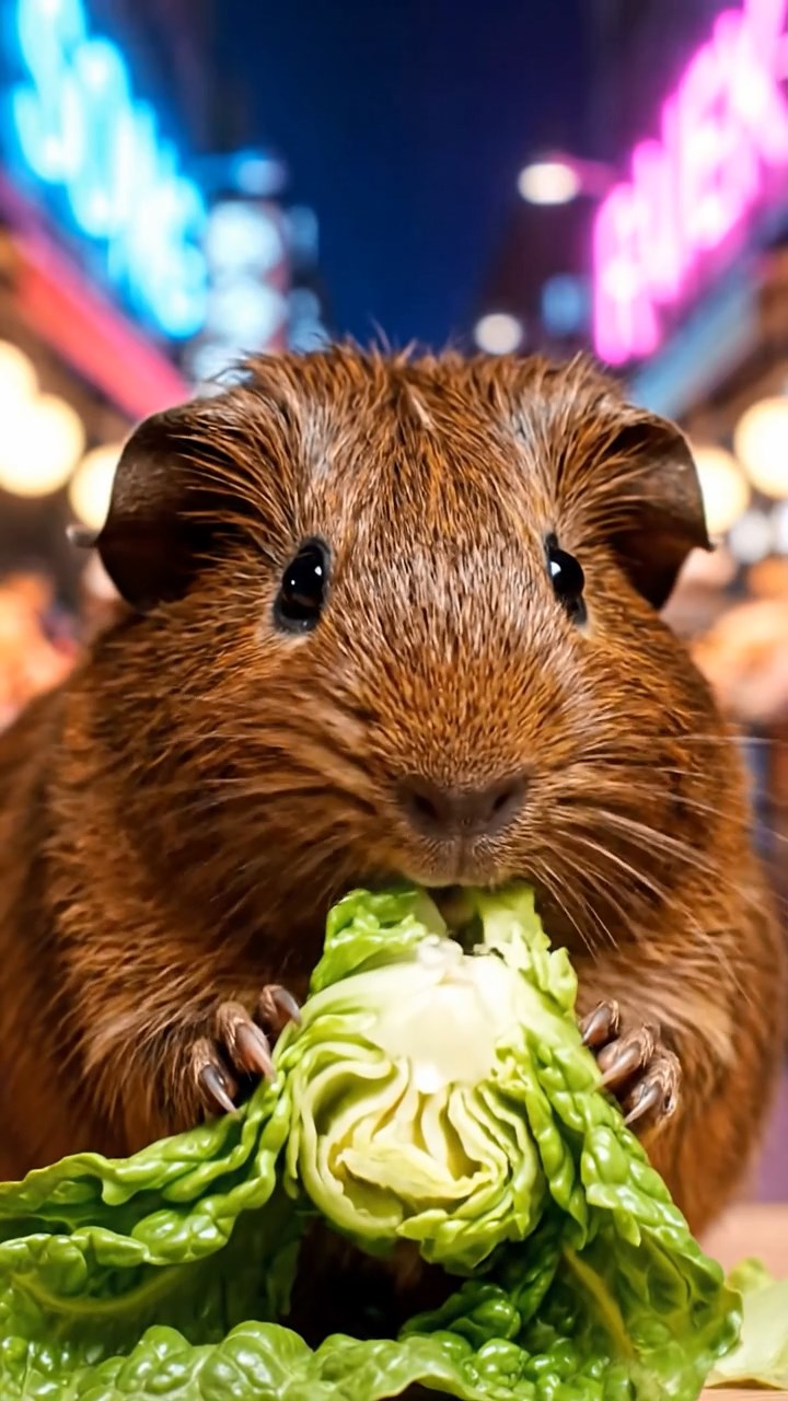 946. Photorealistic scene of 1 smooth-haired Teddy guinea pig with Cream fur, lapping water from a stream with delicate tongue flicks, on a forested slope with moss, under dappled sunlight, capturing a serene, lifelike moment.