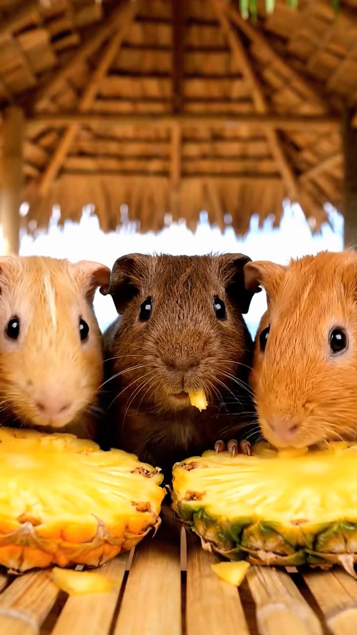 950. Photorealistic scene of 5 smooth-haired Teddy guinea pigs with Cream, Fawn, Sable, Gray, and Cinnamon fur, play-fighting, tumbling playfully, in a grassy clearing with moss, under gentle morning light, capturing a realistic, playful moment.