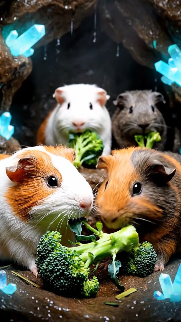 952. Realistic scene of 2 smooth-haired Californian guinea pigs with Orange and Black fur, dressed as tailors in tiny vests, sewing shirts with tiny needles, in a guinea pig atelier, under warm lamplight, enhancing the lifelike, creative atmosphere.