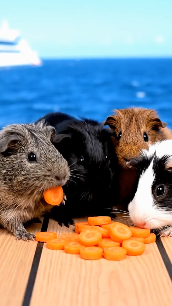 957. Detailed photo of 2 smooth-haired American guinea pigs with Fawn and Sable fur, dressed as bakers in tiny aprons, kneading dough, in a guinea pig bakery, under soft lamplight, creating a realistic, cozy scene.