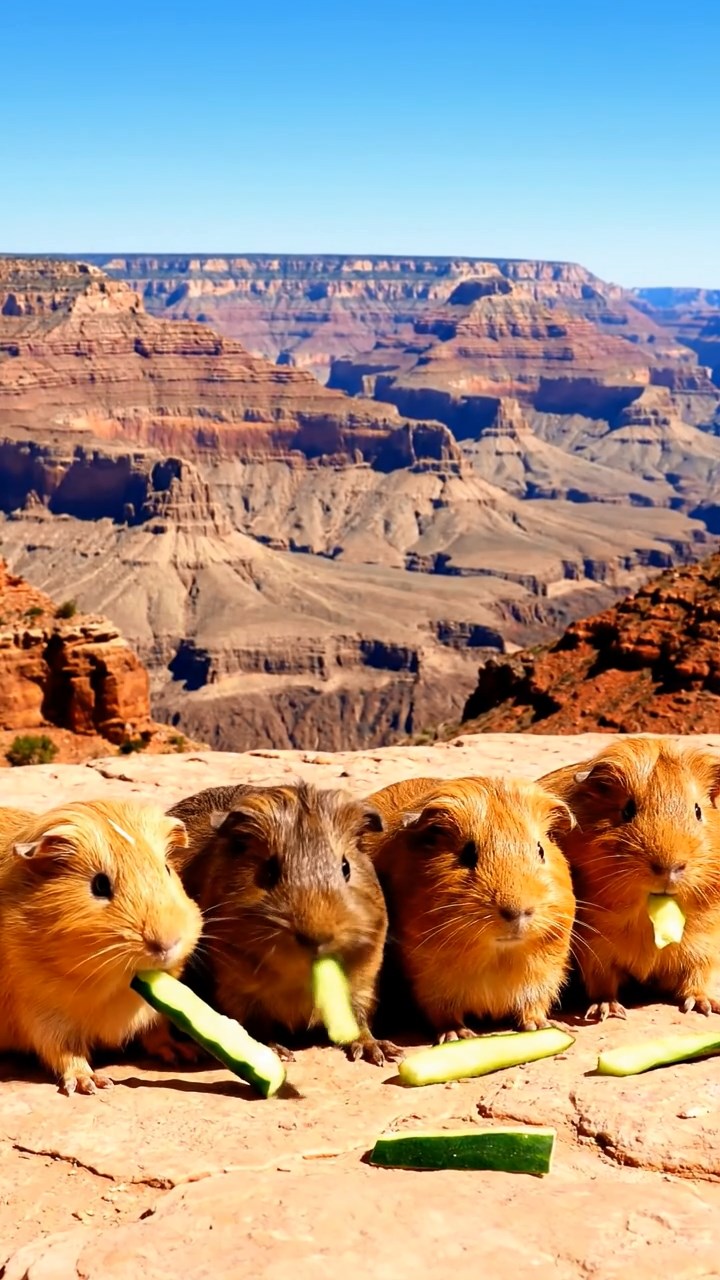 963. Highly detailed view of 3 smooth-haired Himalayan guinea pigs with Gray, Cream, and Brown fur, mating gently, in a grassy clearing, under gentle morning light, creating a realistic, intimate scene.