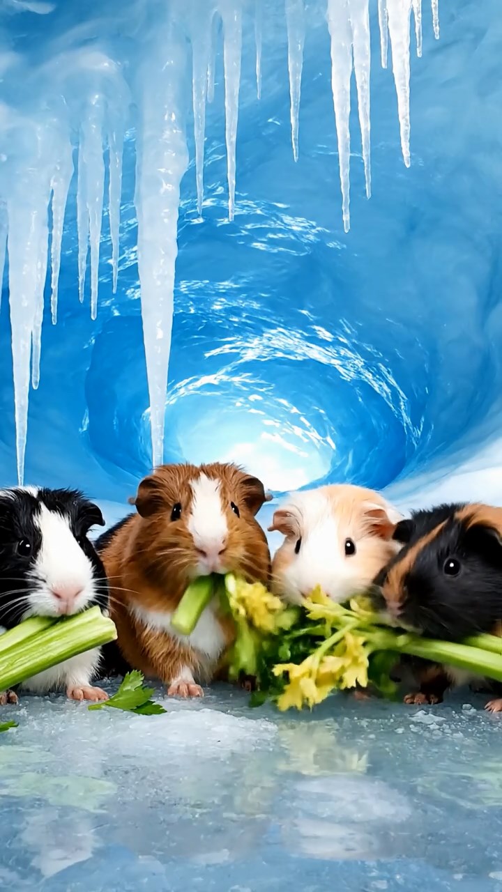 966. Photorealistic scene of 1 smooth-haired Teddy guinea pig with Cream fur, lapping water from a stream, on a forested slope, under dappled sunlight, capturing a serene, lifelike moment.