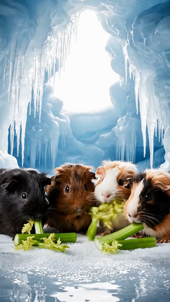 966. Photorealistic scene of 1 smooth-haired Teddy guinea pig with Cream fur, lapping water from a stream, on a forested slope, under dappled sunlight, capturing a serene, lifelike moment.