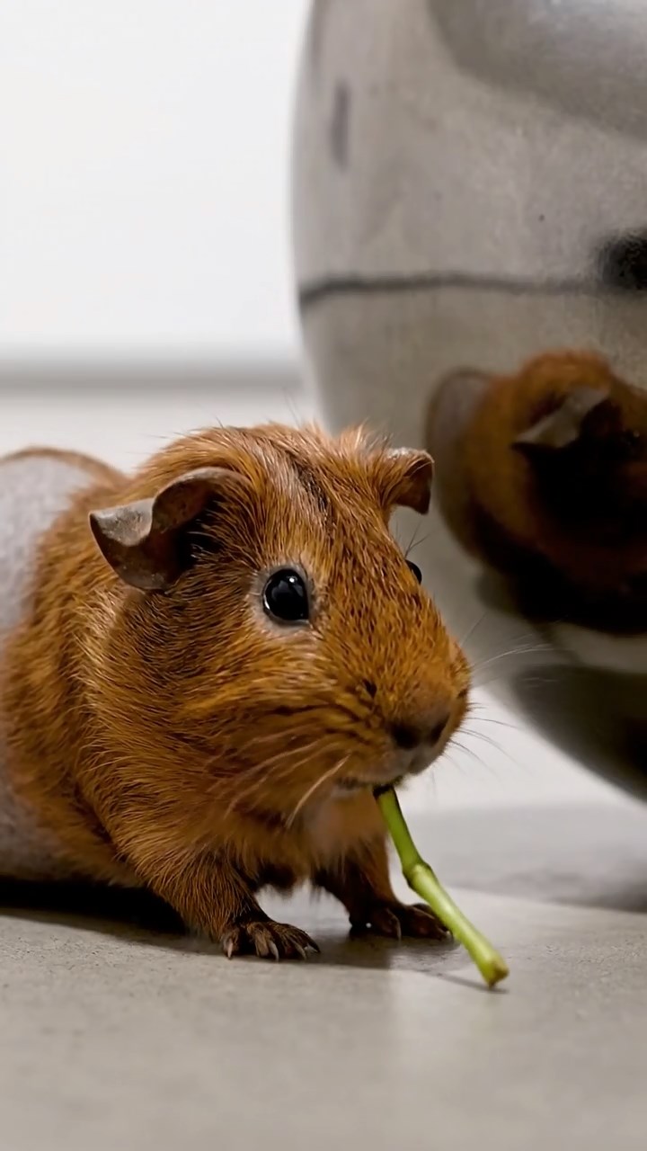 970. Photorealistic scene of 5 smooth-haired Teddy guinea pigs with Cream, Fawn, Sable, Gray, and Cinnamon fur, play-fighting playfully, in a grassy clearing, under gentle morning light, capturing a realistic moment.
