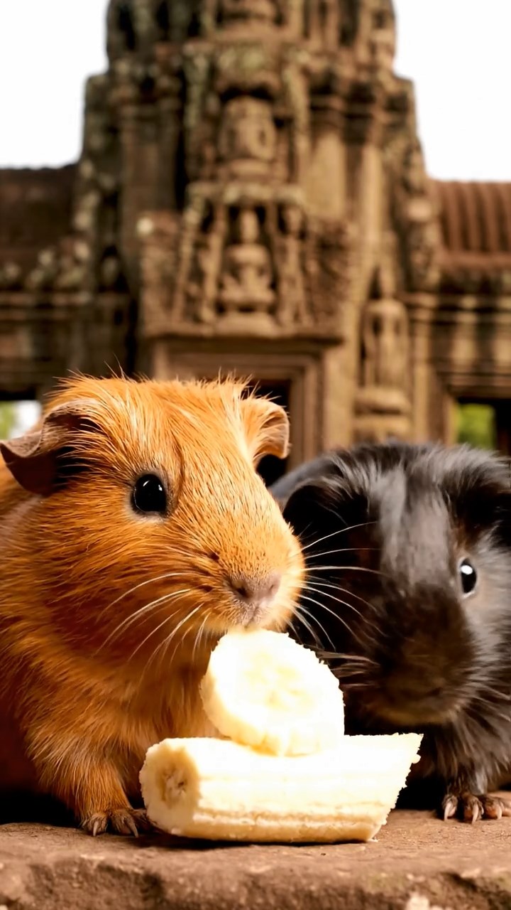 972. Realistic scene of 2 smooth-haired Californian guinea pigs with Orange and Black fur, dressed as tailors, sewing shirts, in a guinea pig atelier, under warm lamplight, enhancing the creative atmosphere.