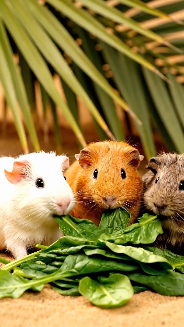 973. Detailed photo of 3 smooth-haired American guinea pigs with Gray, Cream, and Brown fur, burrowing with rapid digging, in a sandy dune, under a golden sunset, creating a realistic scene.