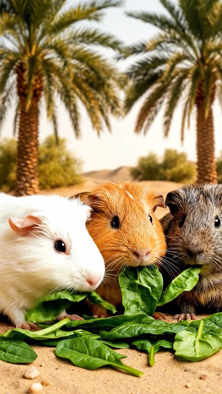 973. Detailed photo of 3 smooth-haired American guinea pigs with Gray, Cream, and Brown fur, burrowing with rapid digging, in a sandy dune, under a golden sunset, creating a realistic scene.