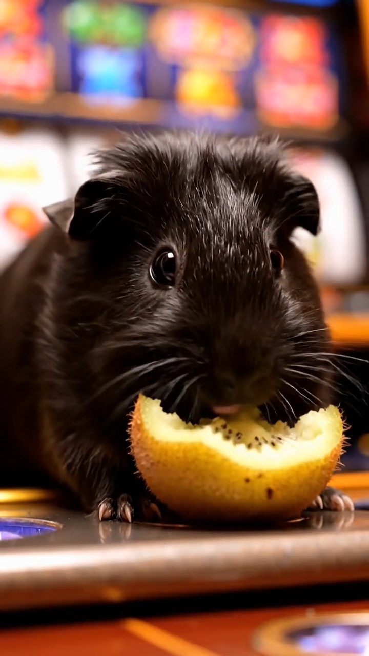 974. Photorealistic scene of 4 smooth-haired Teddy guinea pigs with Fawn, Chocolate, Cinnamon, and Sable fur, dressed as librarians, shelving books, in a guinea pig library, under soft lamplight, capturing a cozy moment.
