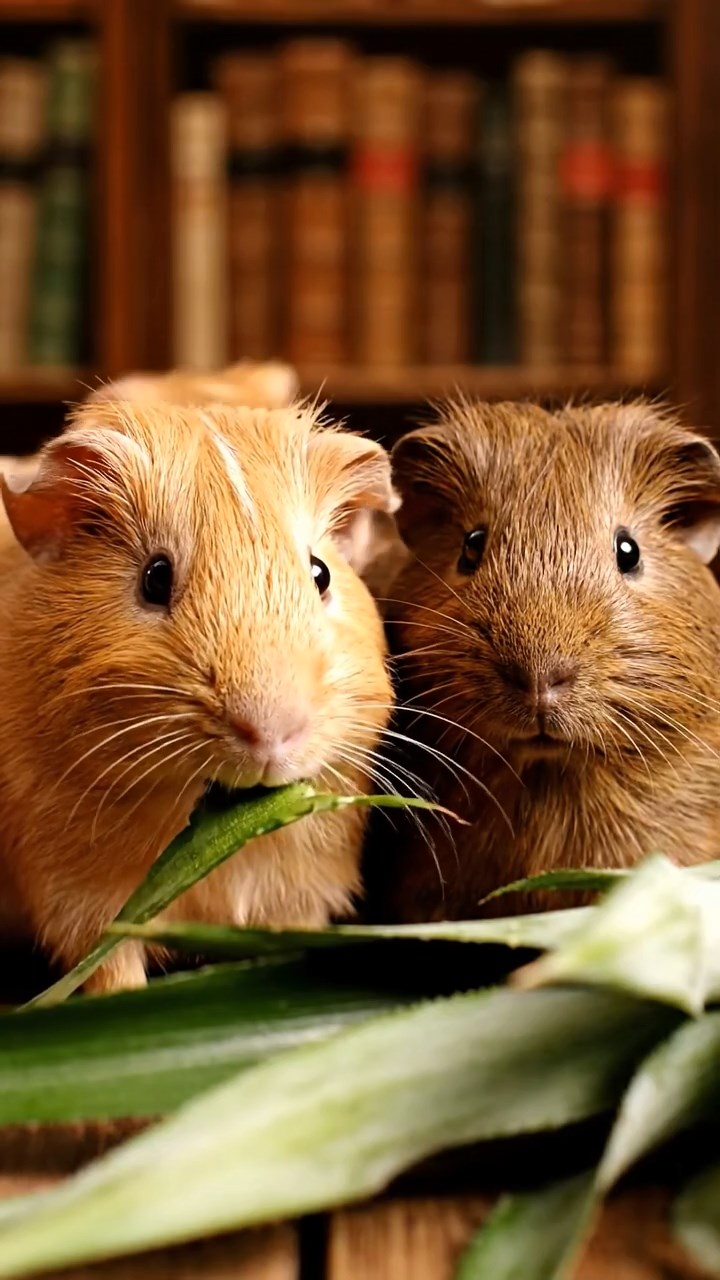 980. Realistic scene of 5 smooth-haired Californian guinea pigs with Cream, Fawn, Sable, Gray, and Cinnamon fur, sleeping in a cozy pile, in a lush meadow, under golden sunlight, capturing a tranquil moment.