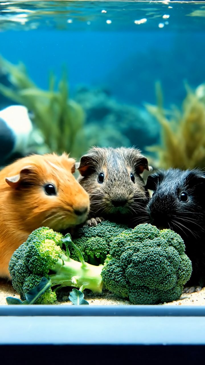 982. Photorealistic scene of 2 smooth-haired Teddy guinea pigs with Orange and Black fur, dressed as engineers, building a windmill, in a guinea pig workshop, under bright daylight, enhancing the industrious atmosphere.